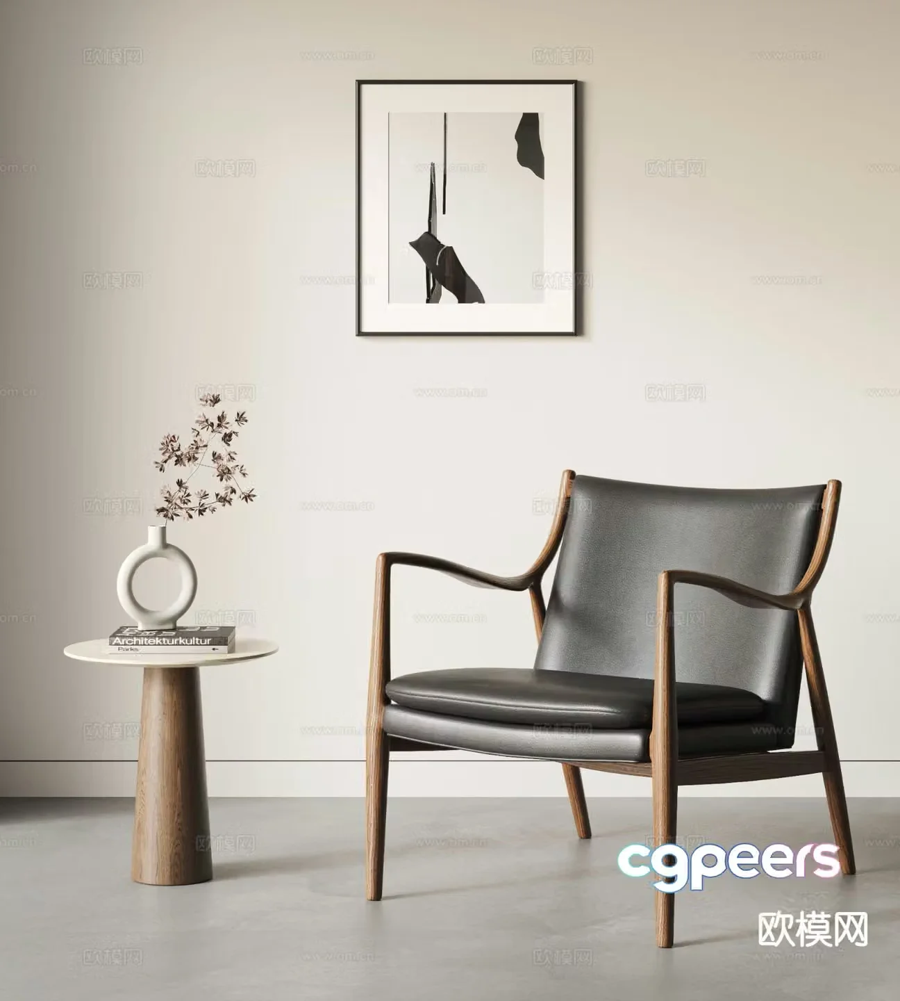 Medieval style chair leisure chair 3d model