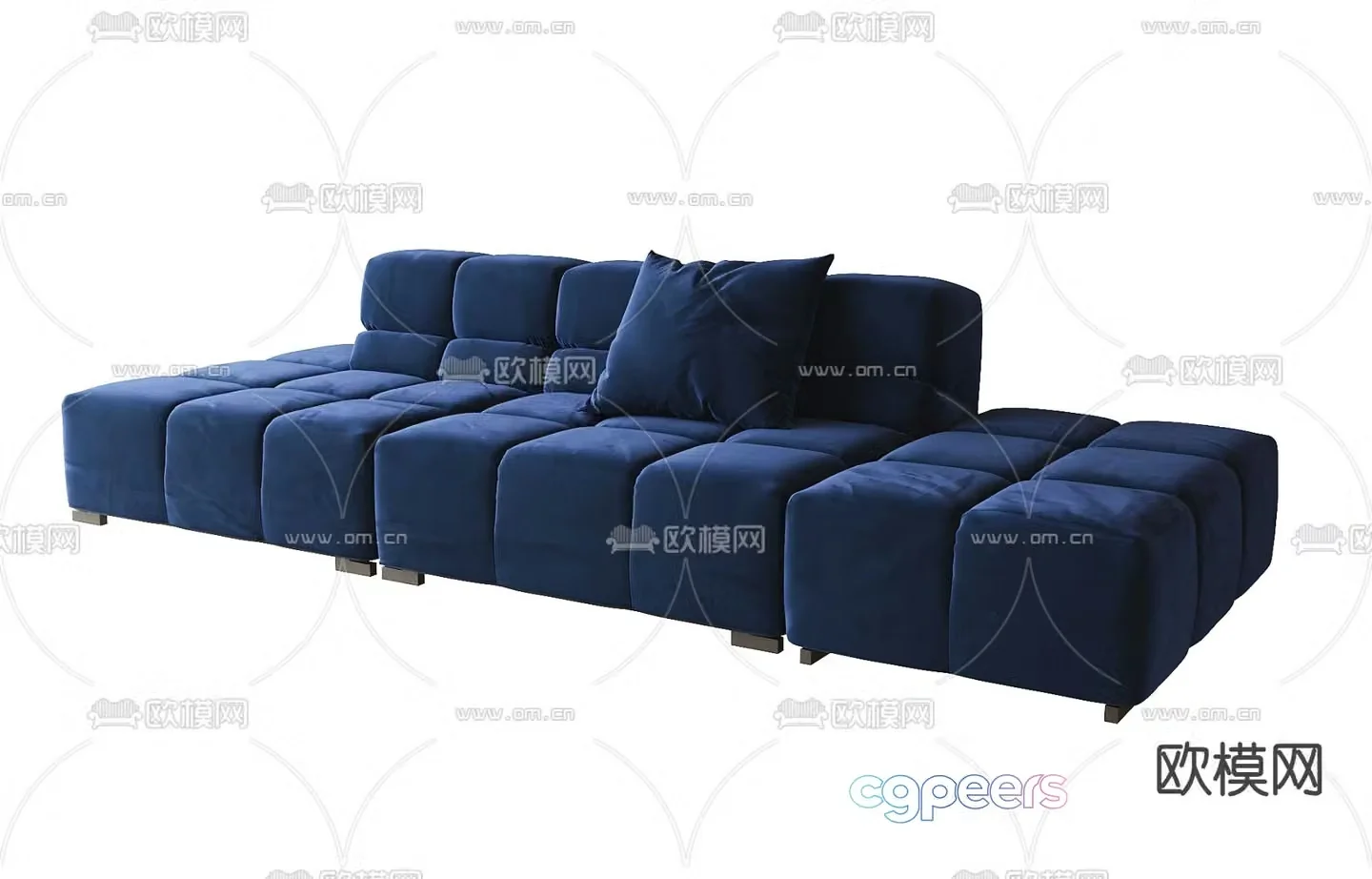 Three seater sofa upholstered sofa 3d model
