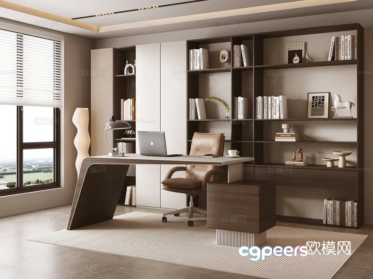 Italian minimalist desk 3D model