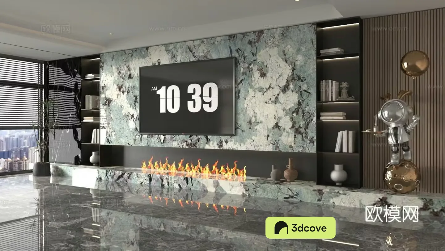 Modern TV background wall