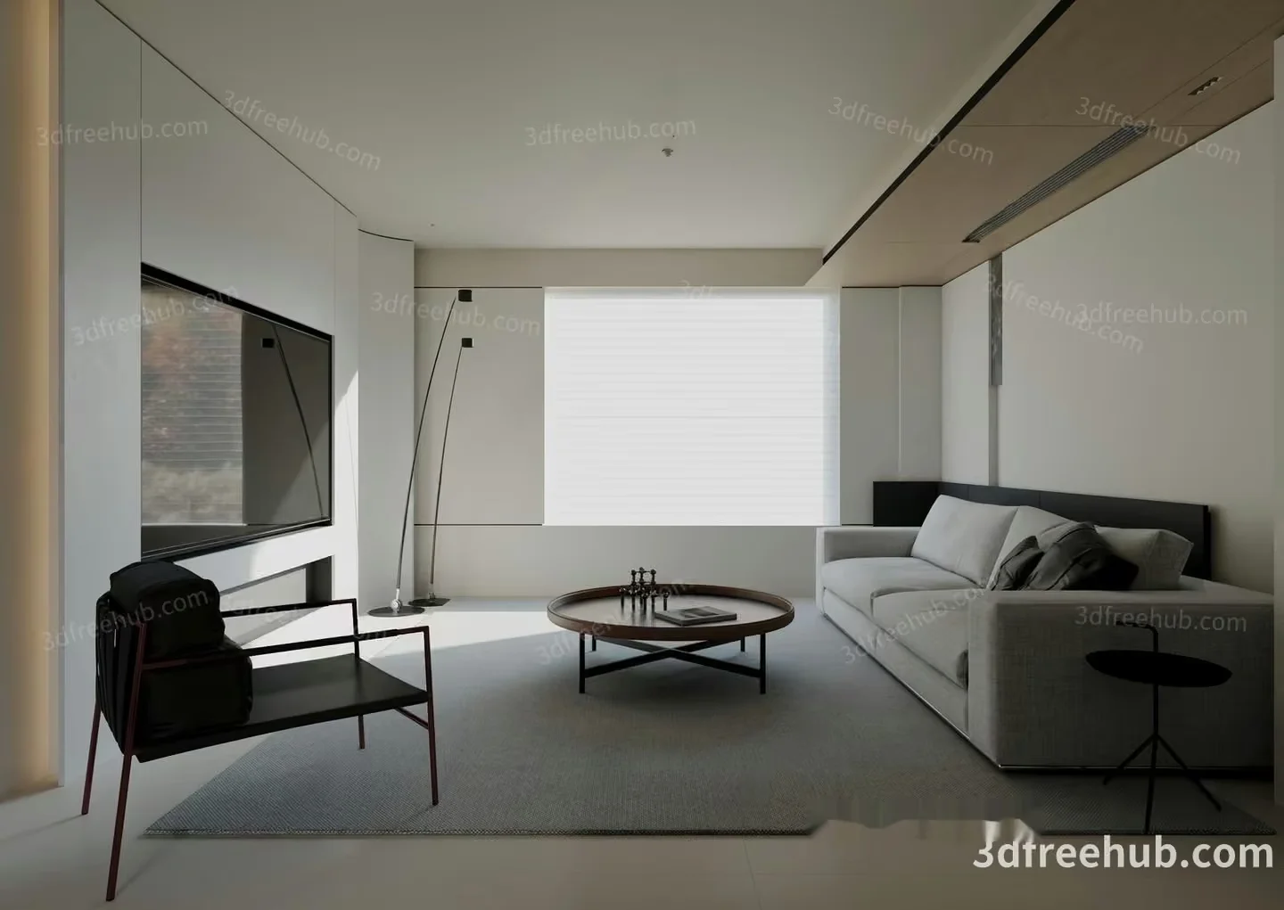 Modern Living Room 3D Model – 20202 – VRAY Render