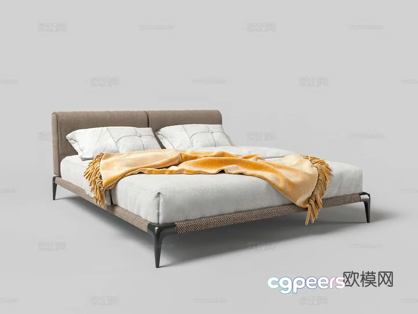 Modern double bed 3d model