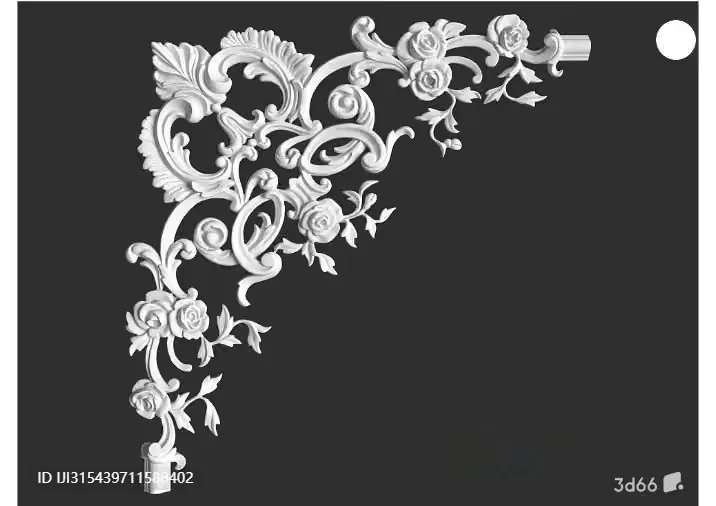 A 3D Design Of A Floral Pattern 3D Model – 3995 – VRAY Render