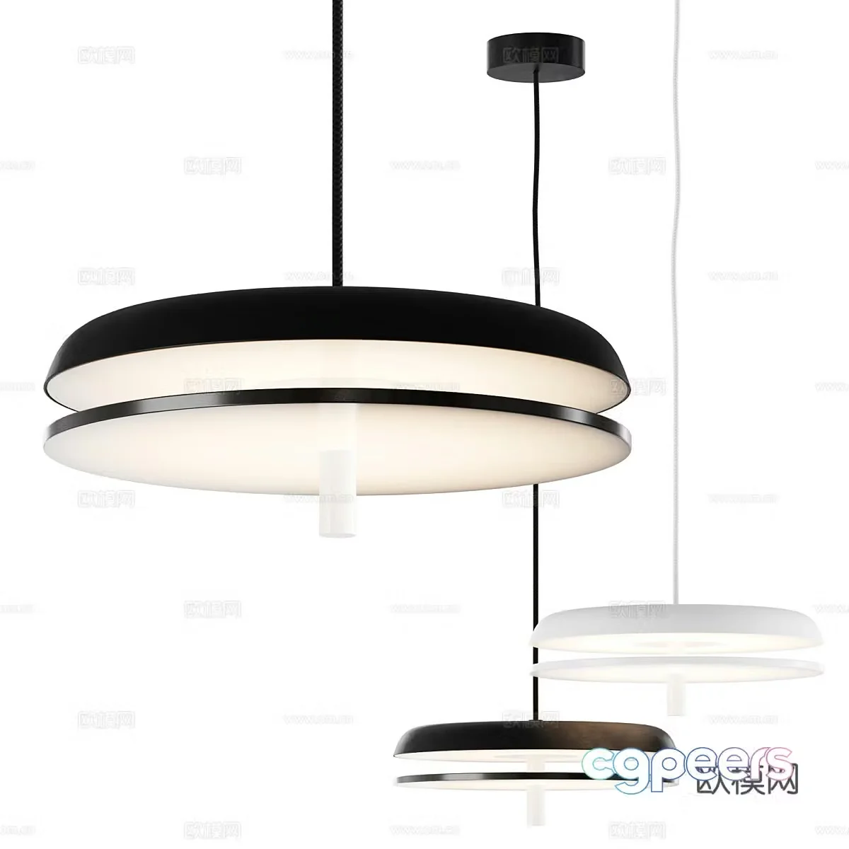 Modern dining room small chandelier 3d model
