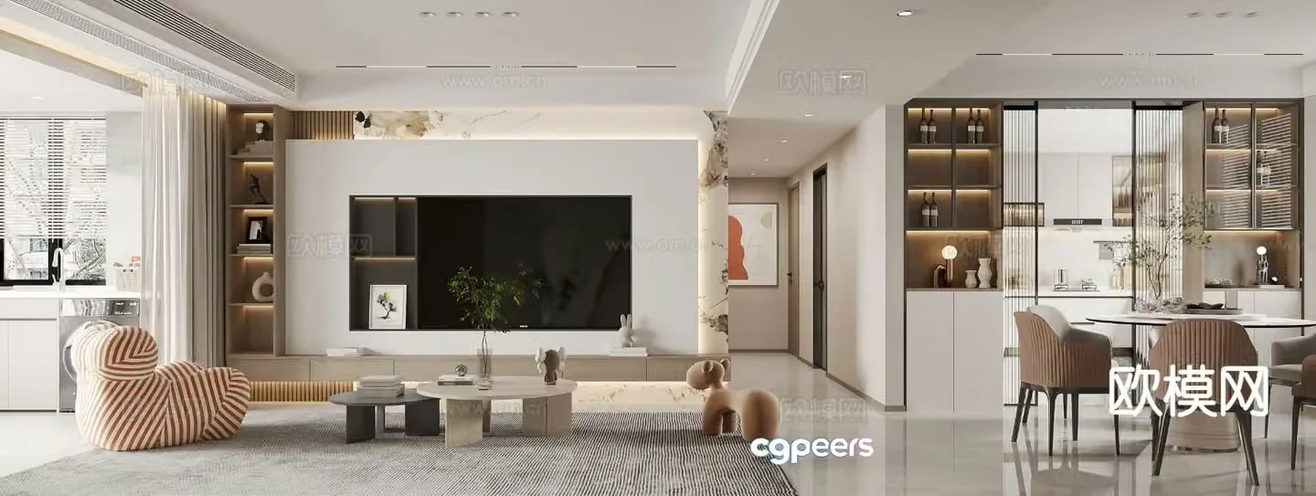 Modern living room 3d model