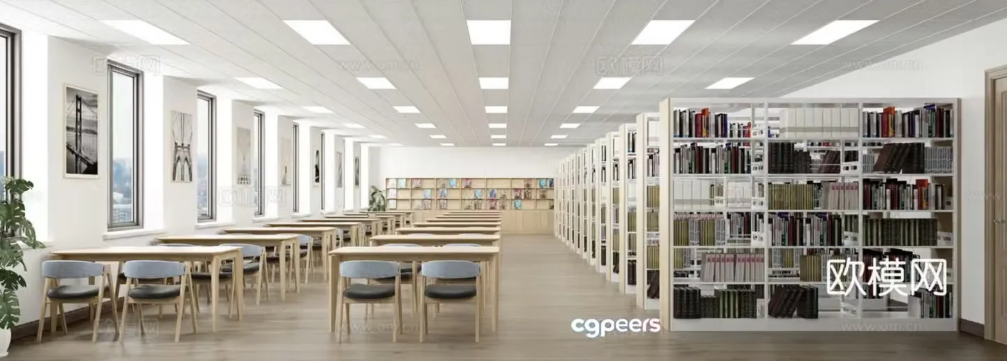 Library Information Room Reading Room Book Bar Book Reading Area Study Room Library 3D Model