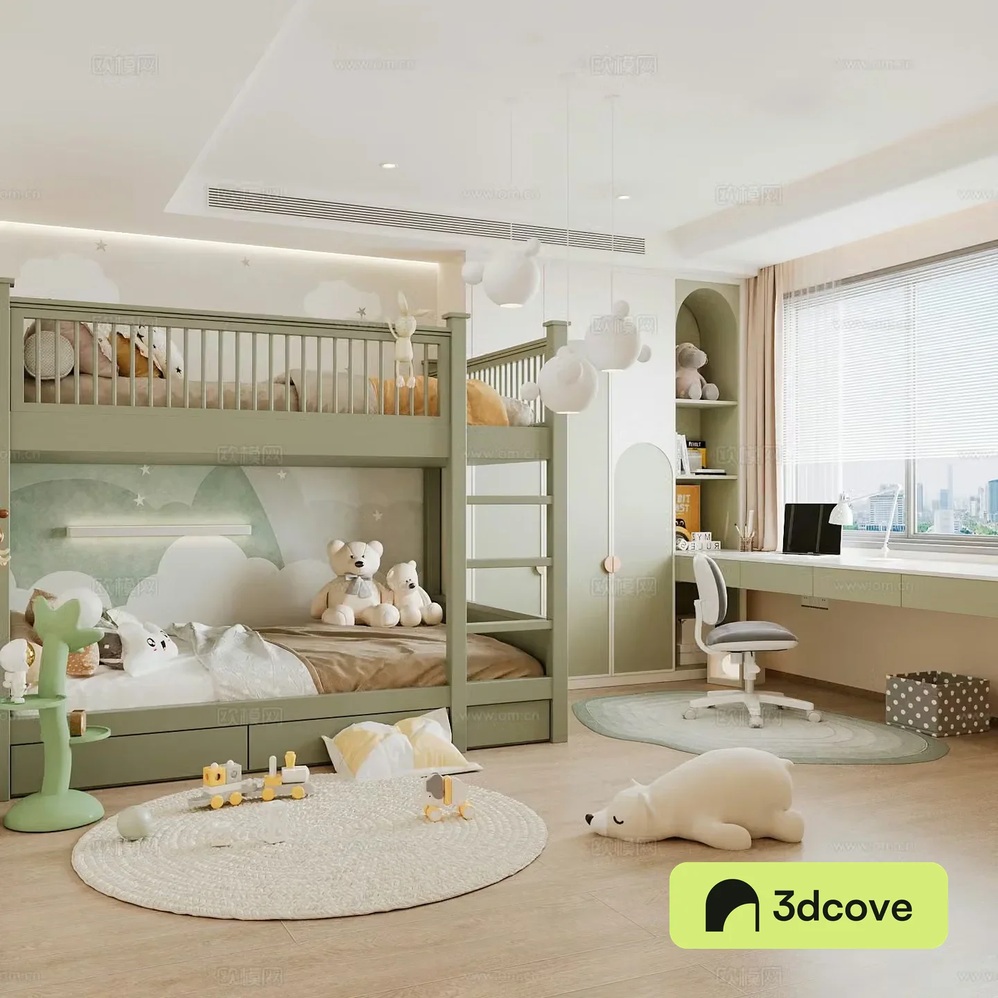 Modern children’s room boy’s room girl’s room children’s bed children’s wardrobe children’s desk