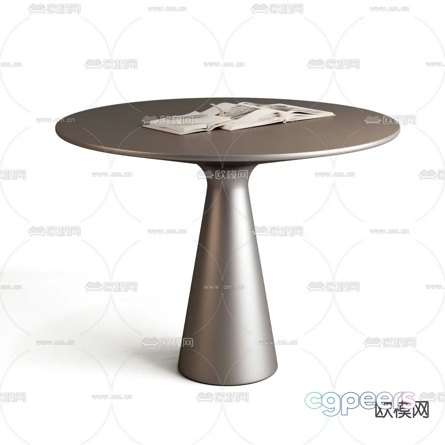 Modern negotiation table round table dining table 3d model