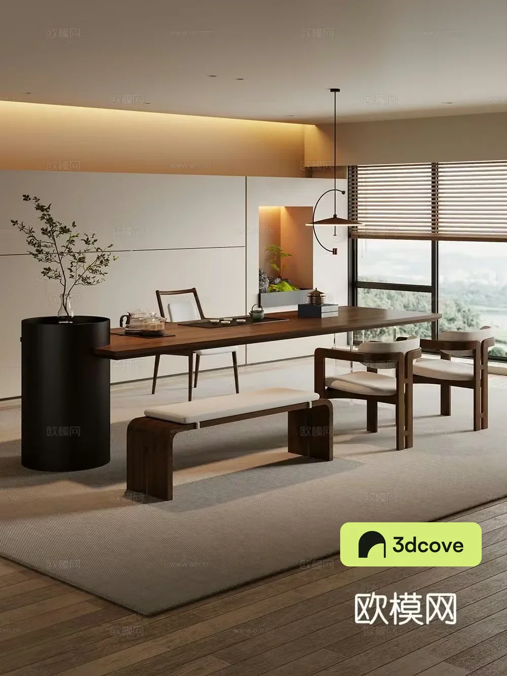 Creamy large plate table tea table and chair combination tea table tea room tea table balcony tea table