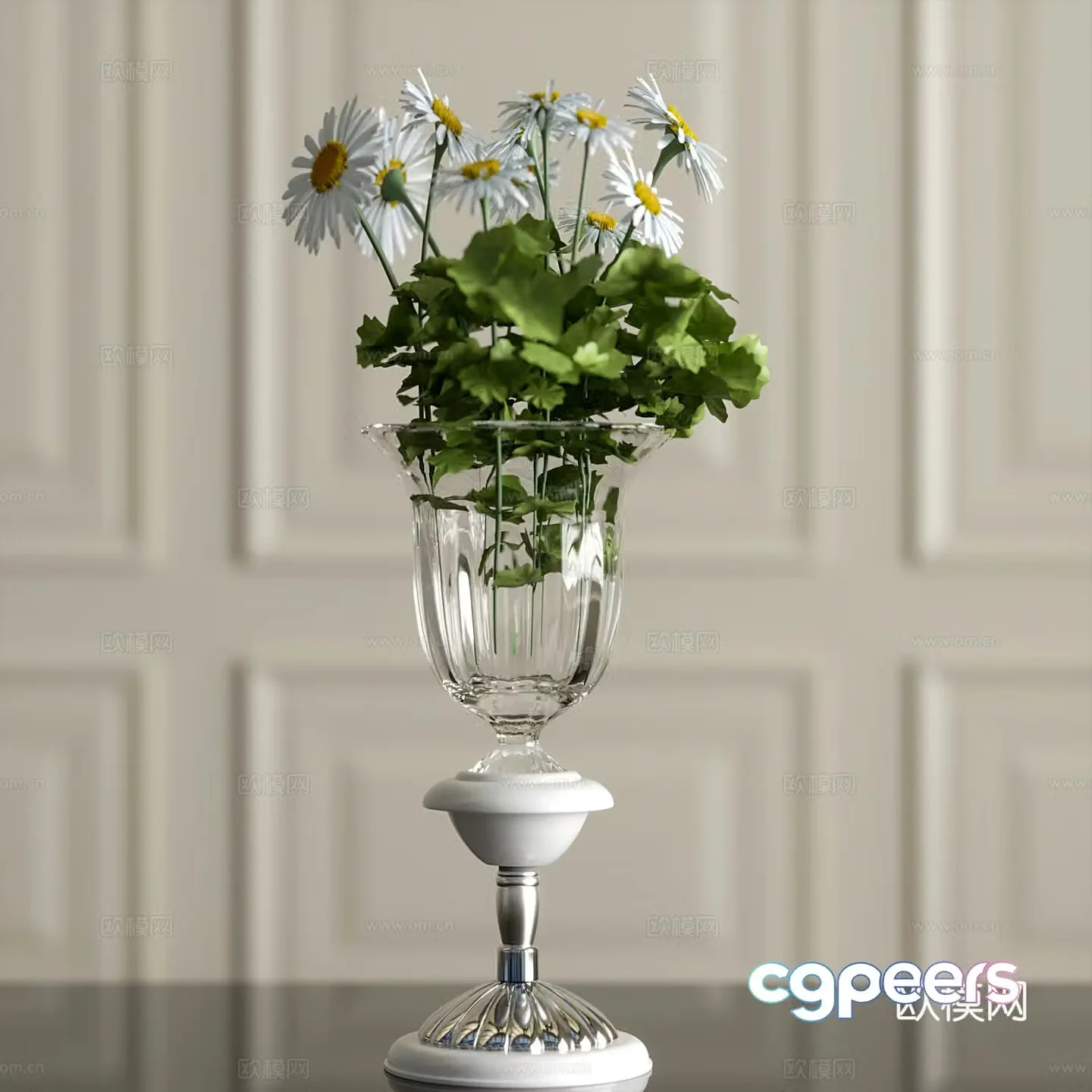 American vase flowers flower art flower arrangement glass vase 3d model