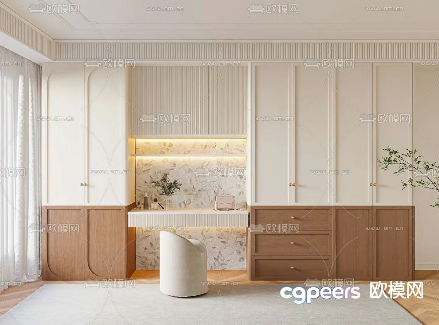 french wardrobe wardrobe dresser 3d model