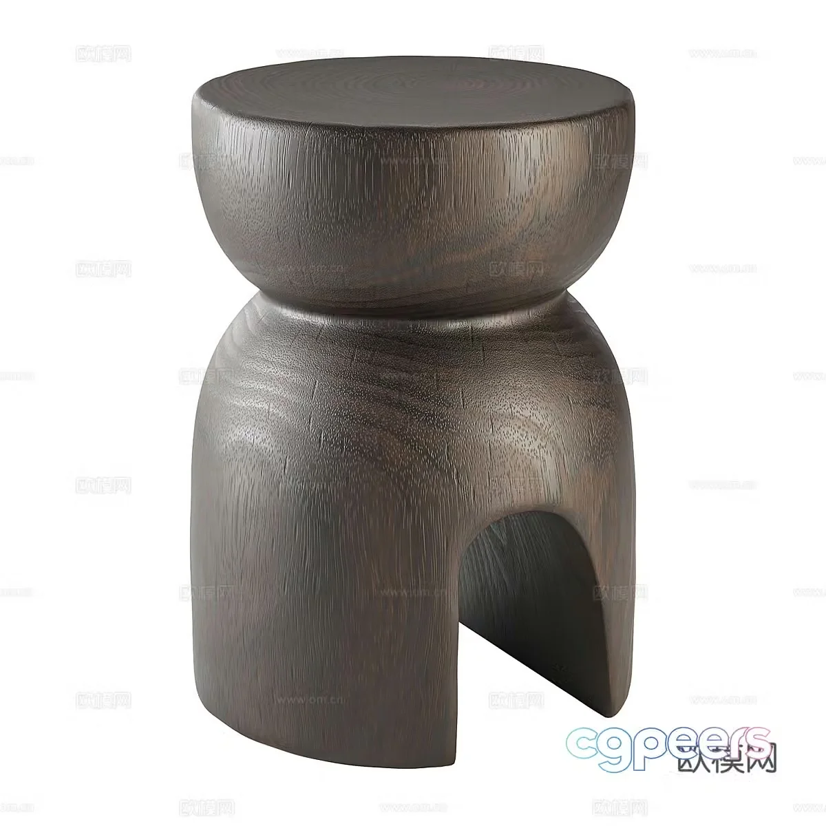 New Chinese style solid wood edge table round table 3D model