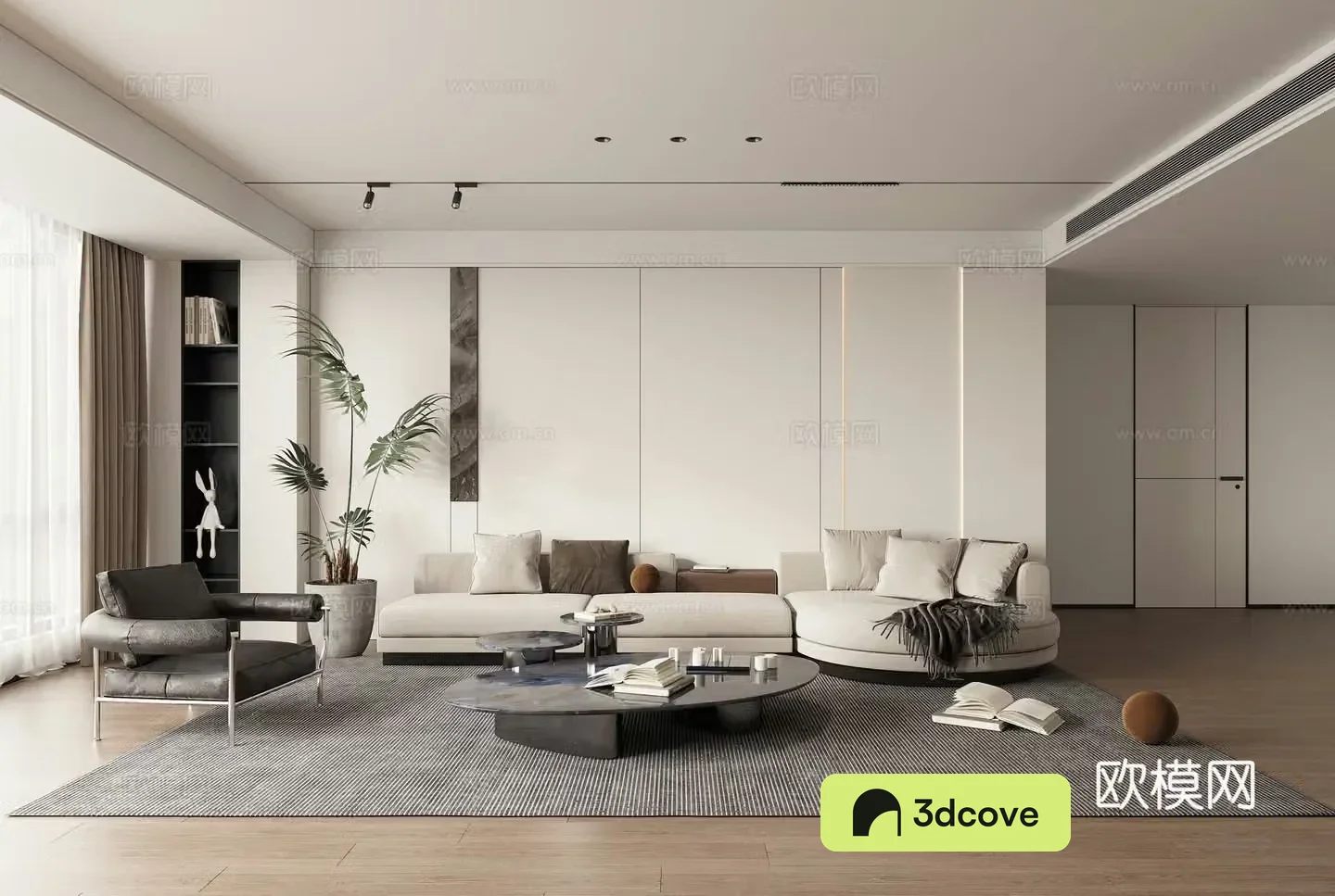 Modern simple living room Italian high-end gray living room Combination sofa leisure chair lazy sofa coffee table