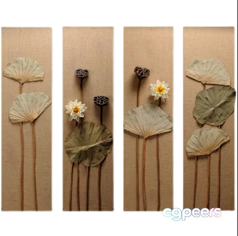 A Set Of Dried Flower Art 3D Model – 19530 – VRAY Render