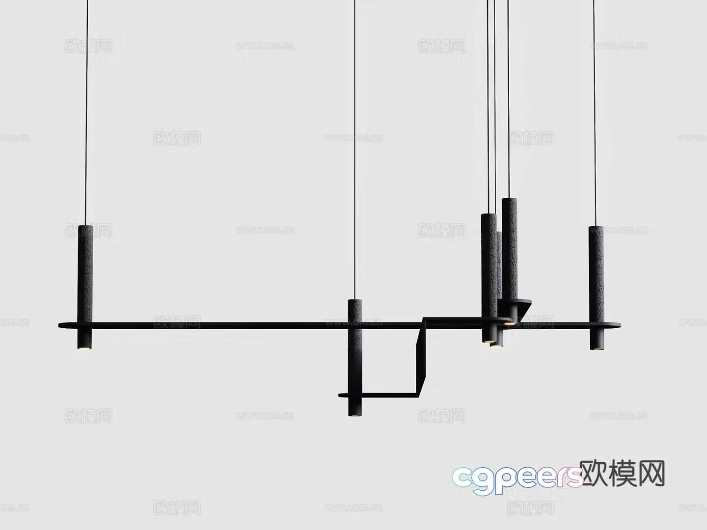 Meta Parallel black arrangement black chandelier 3d model