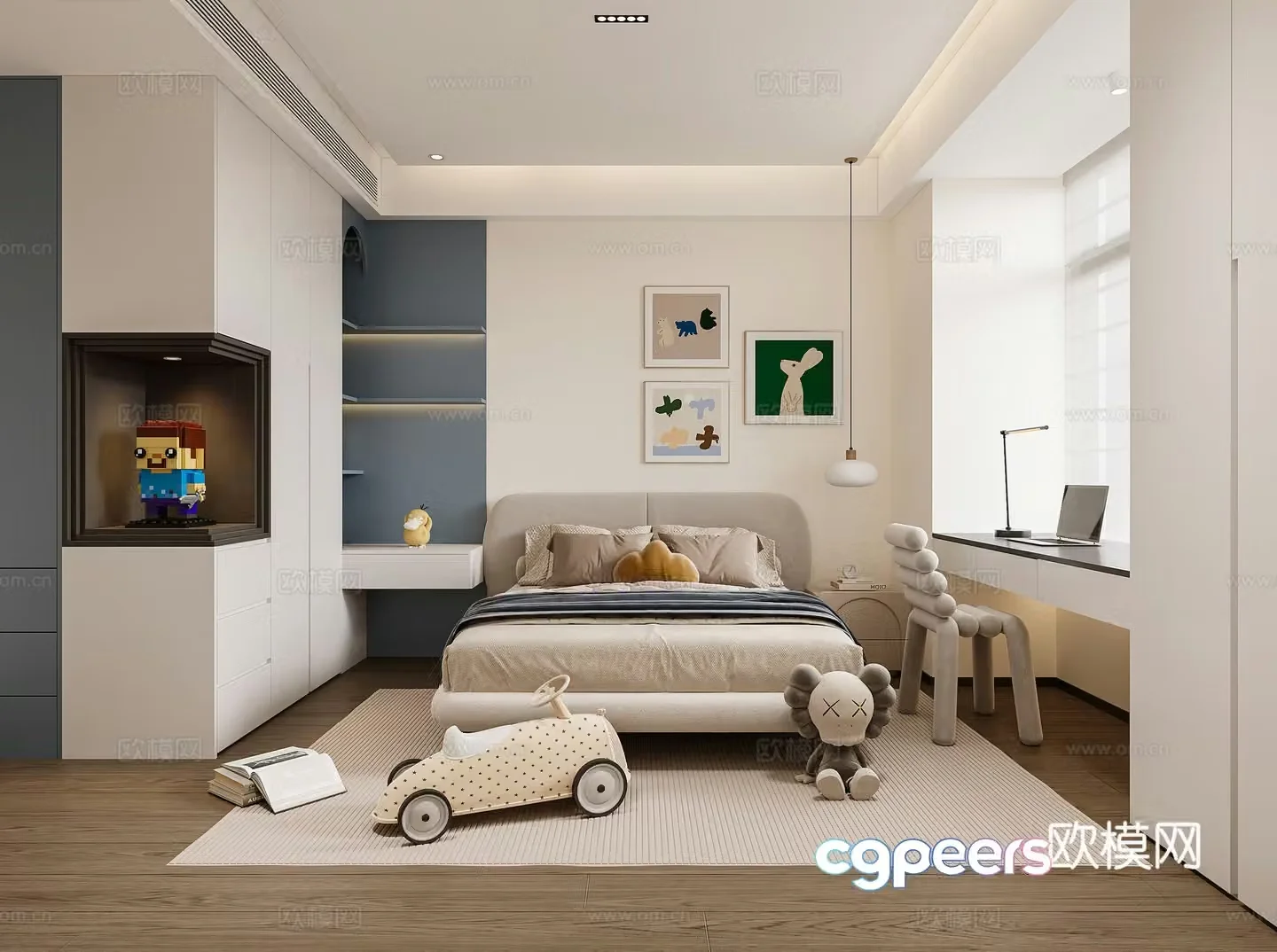 Modern children’s room boy’s room kid’s room 3d model