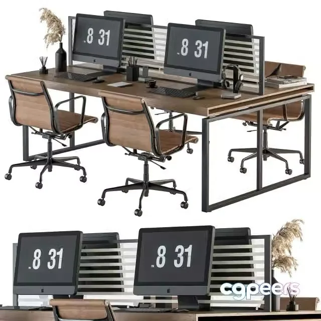 3ds Max Free – Office Furniture – employee Set 19