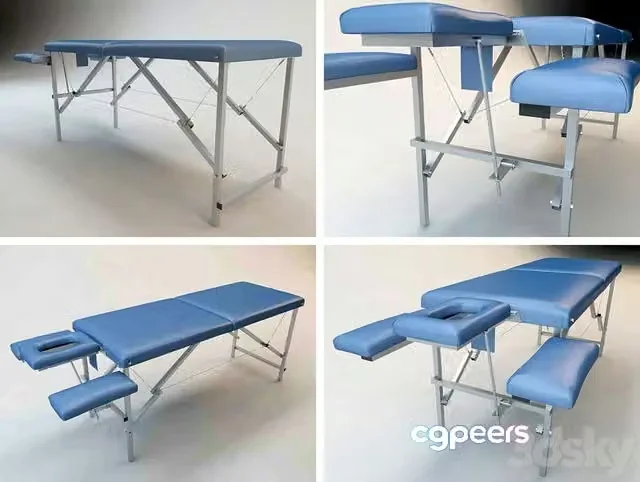 3ds Max Free – Stationary massage table with adjustable headrest and armrests