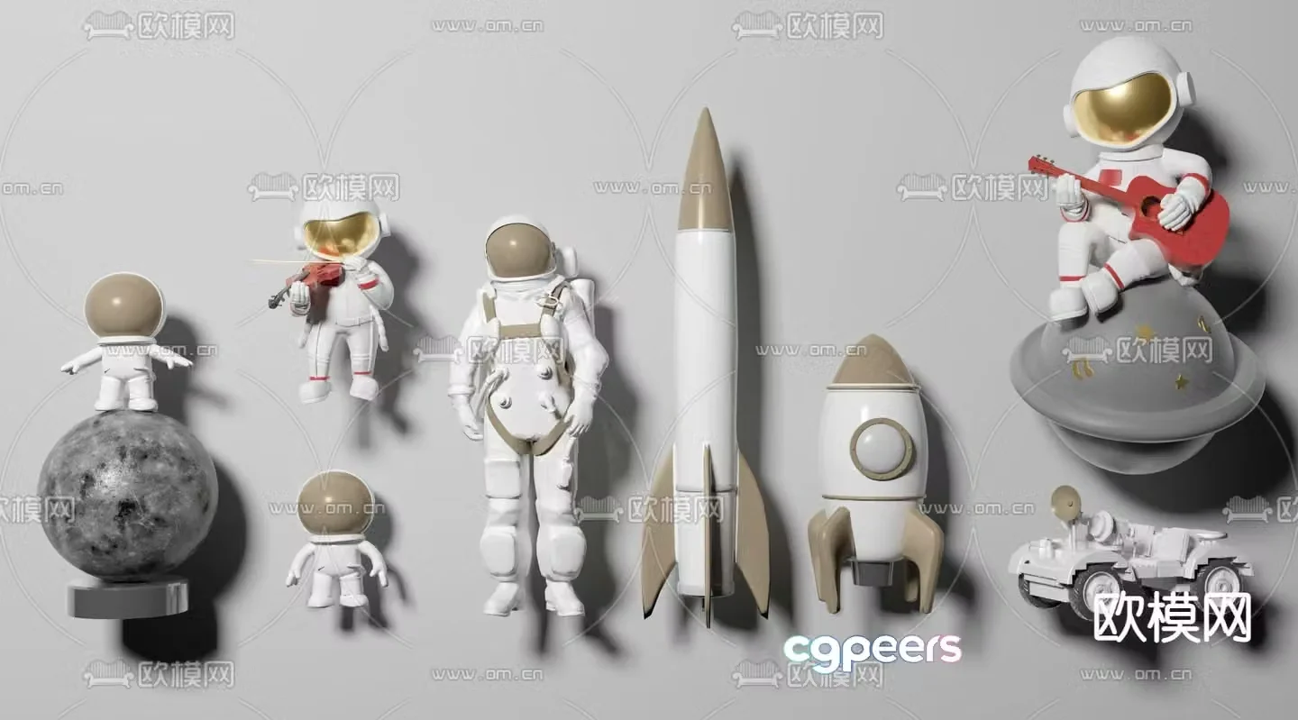 Modern astronaut toy ornament 3d model