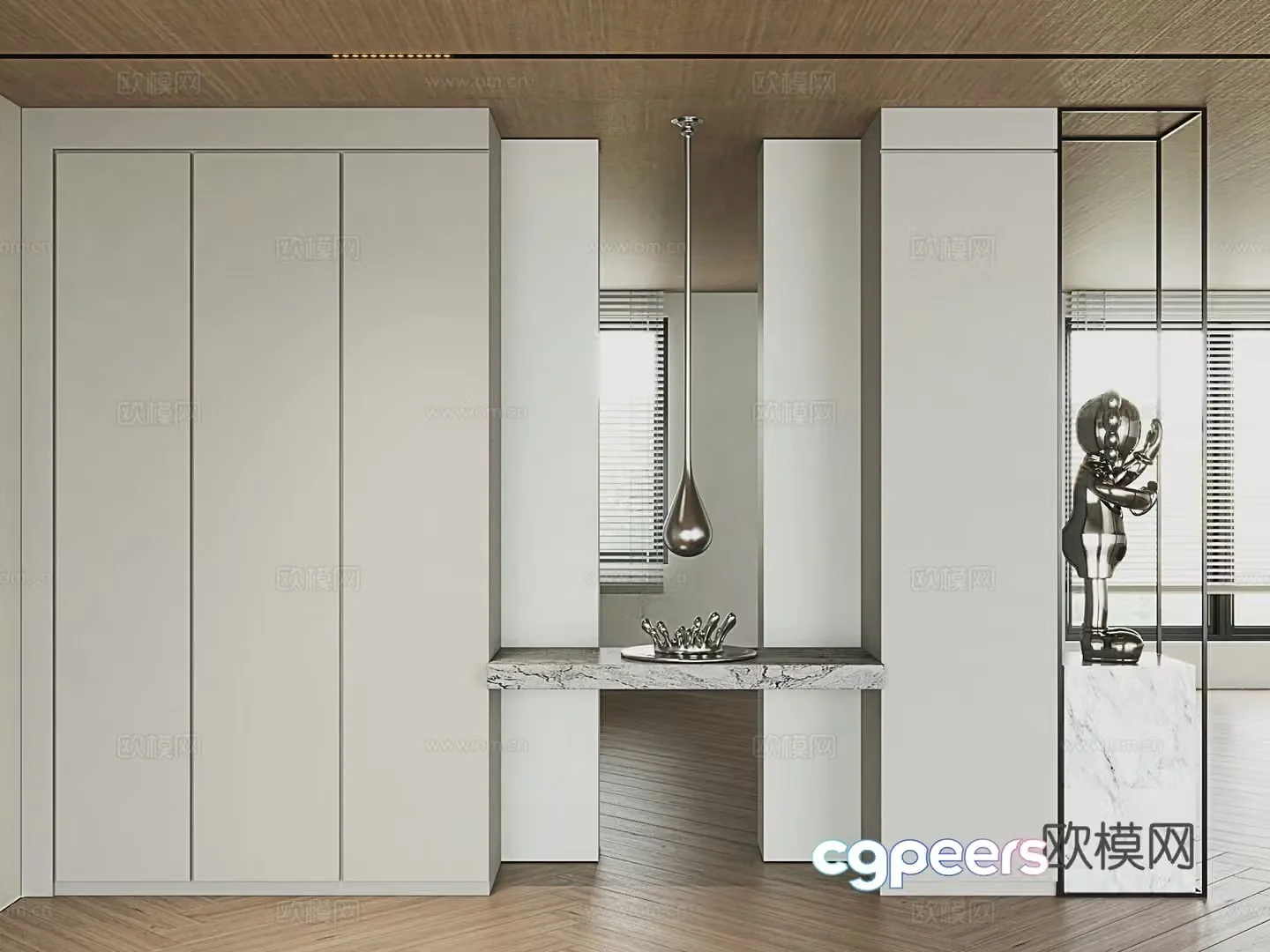 Modern porch cabinet Simple porch cabinet Shoe cabinet 3D model