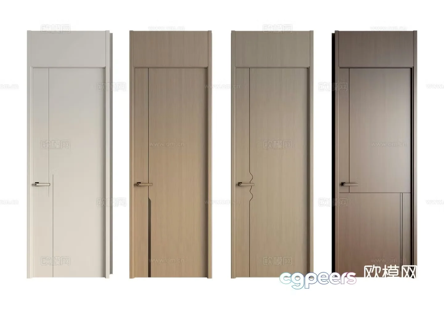 Modern Italian room door Combination door 3d model