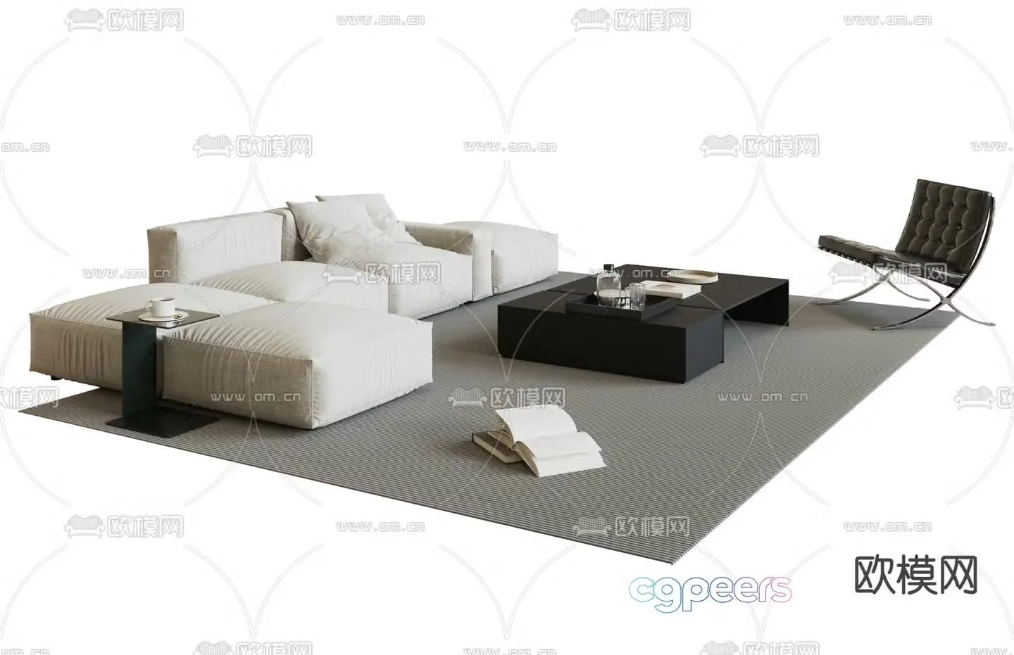 Modern modular sofa corner sofa 3d model