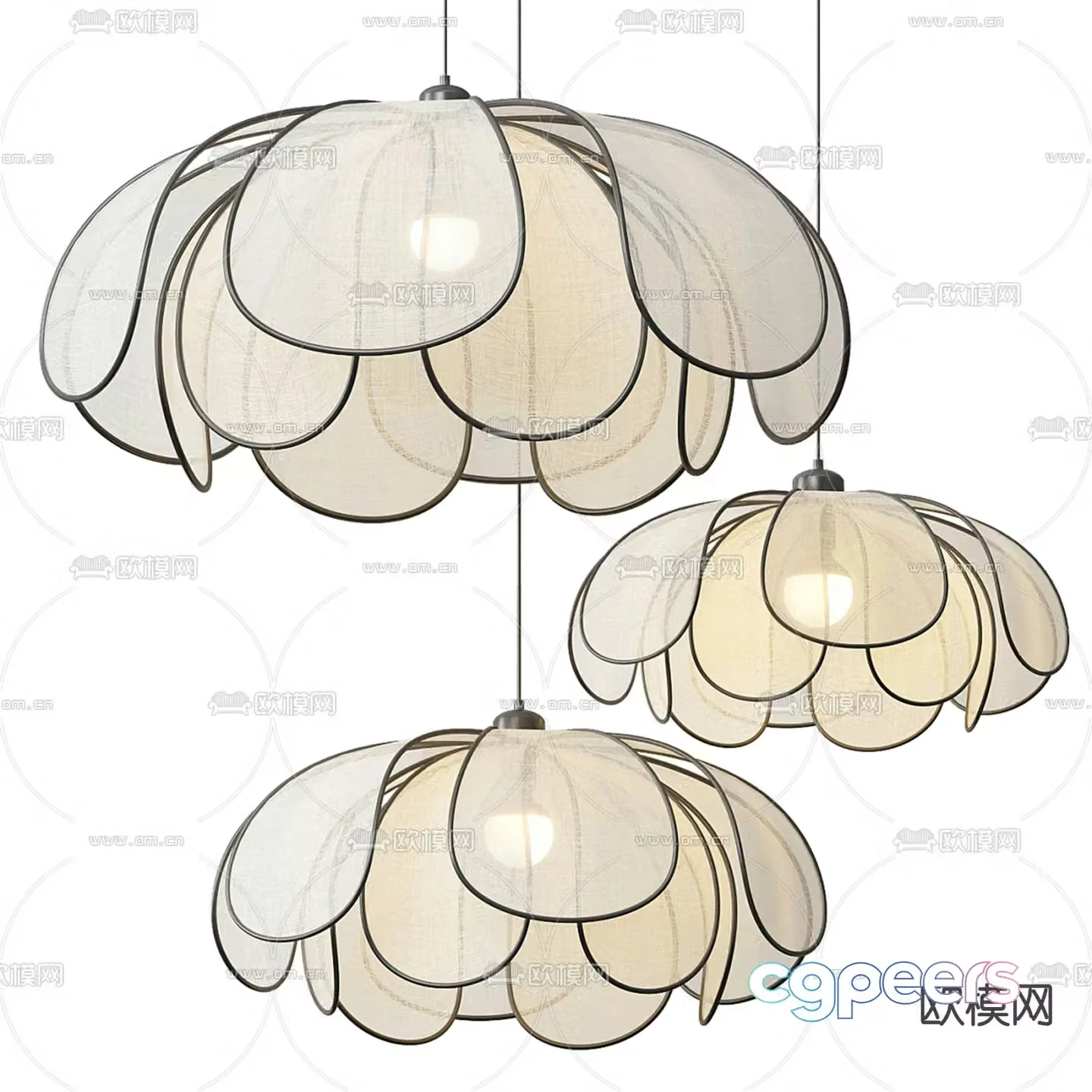 Flower chandelier mesh chandelier 3d model