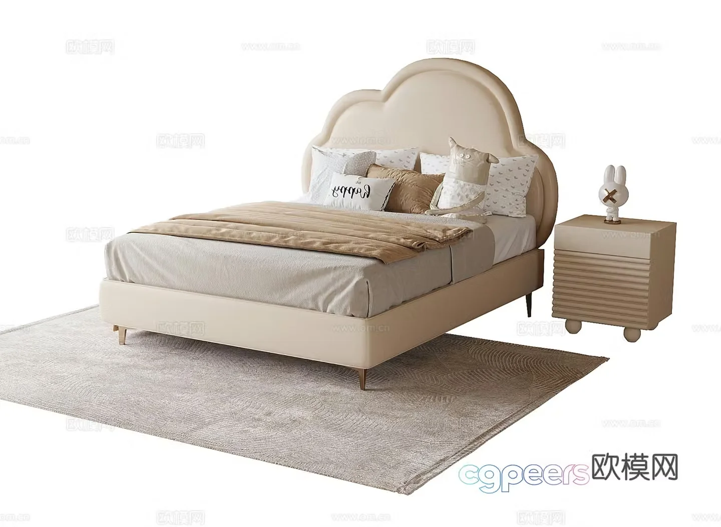 Modern children’s bedside table 3d model