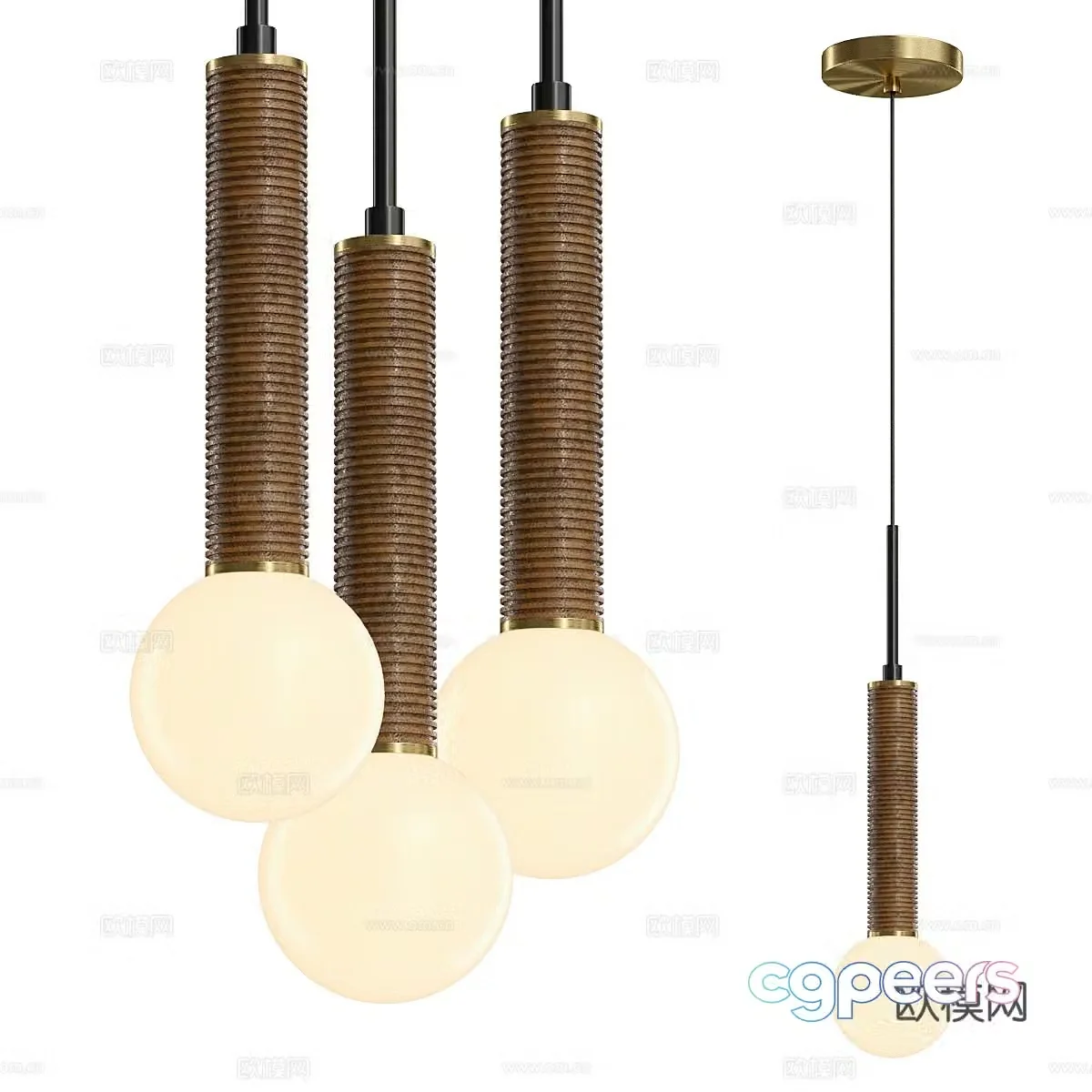 Middle style SOLF Brass Chandelier 3D Model