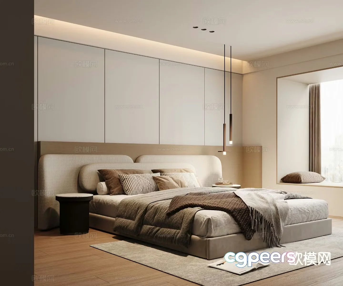 Modern bedroom master bedroom 3d model