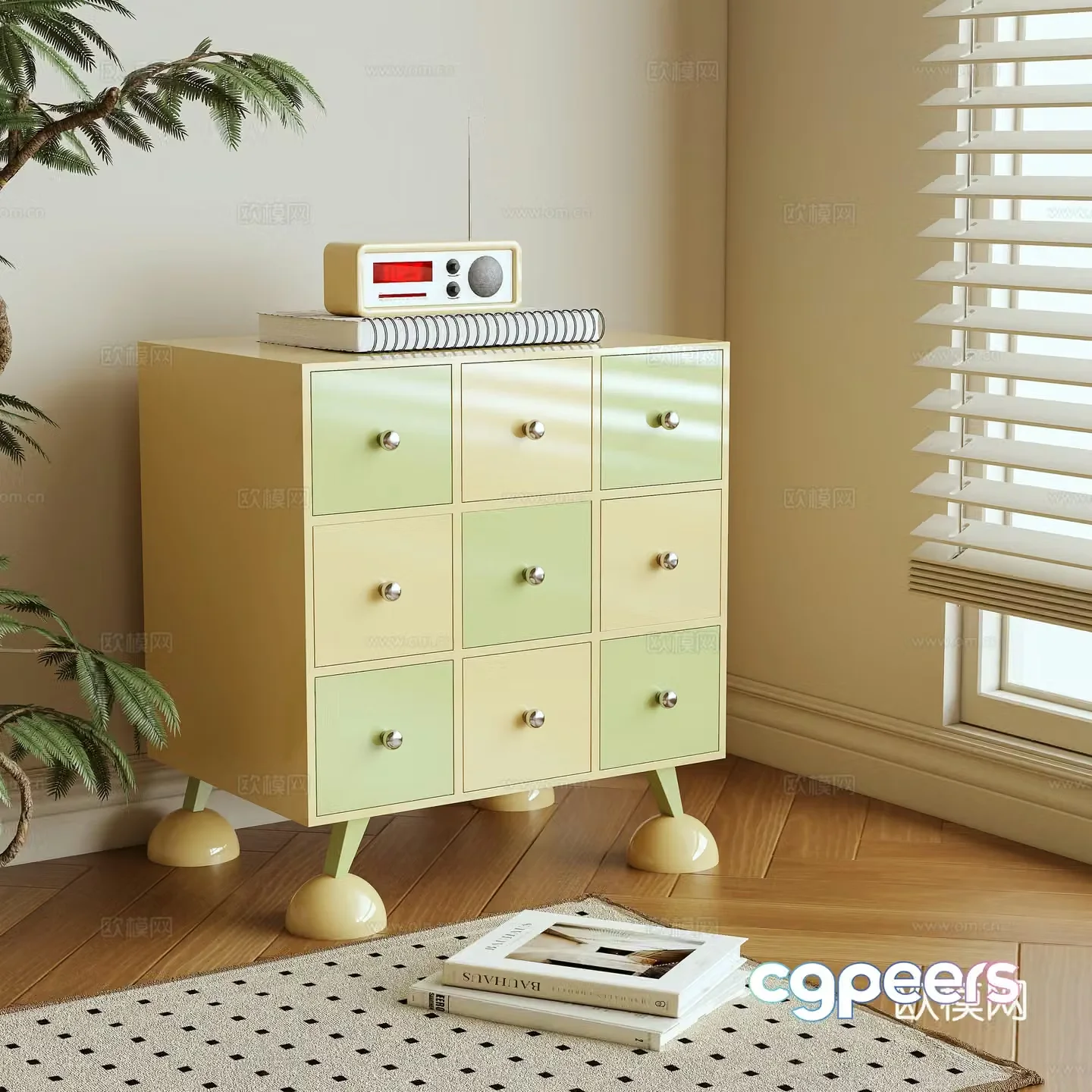 Modern bedside table dopamine 3d model