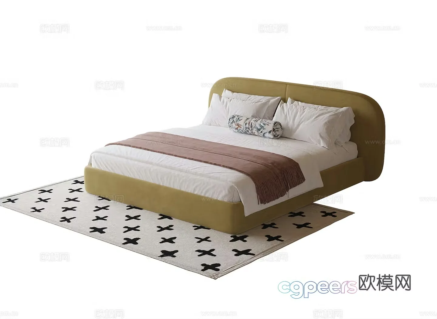 French children’s bed single bed 3d model