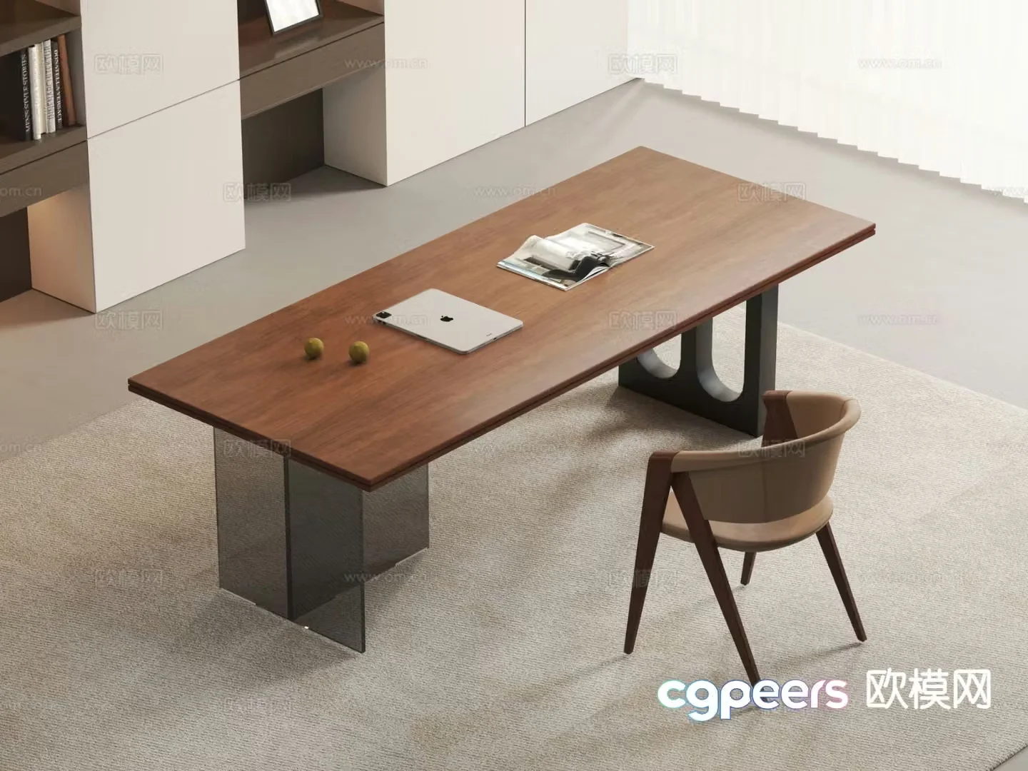 Modern office desk desk 3d model