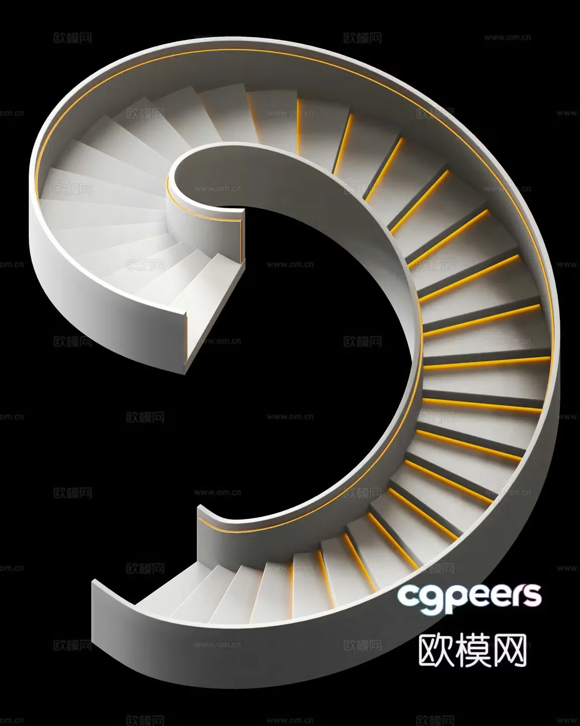 Modern spiral staircase 3d model