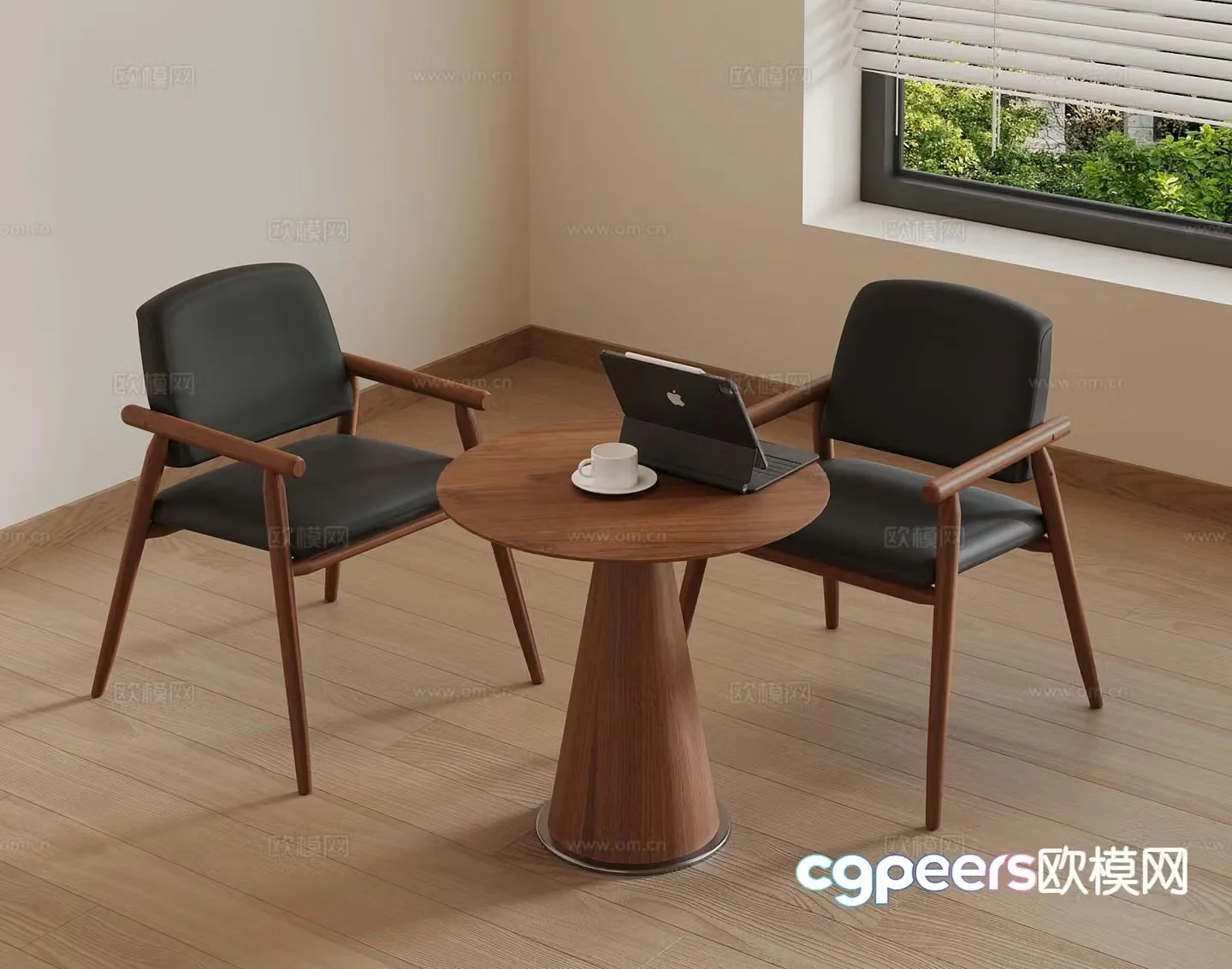 Wabi Sabi Leisure Table and Chair Negotiation Table and Chair 3D Model