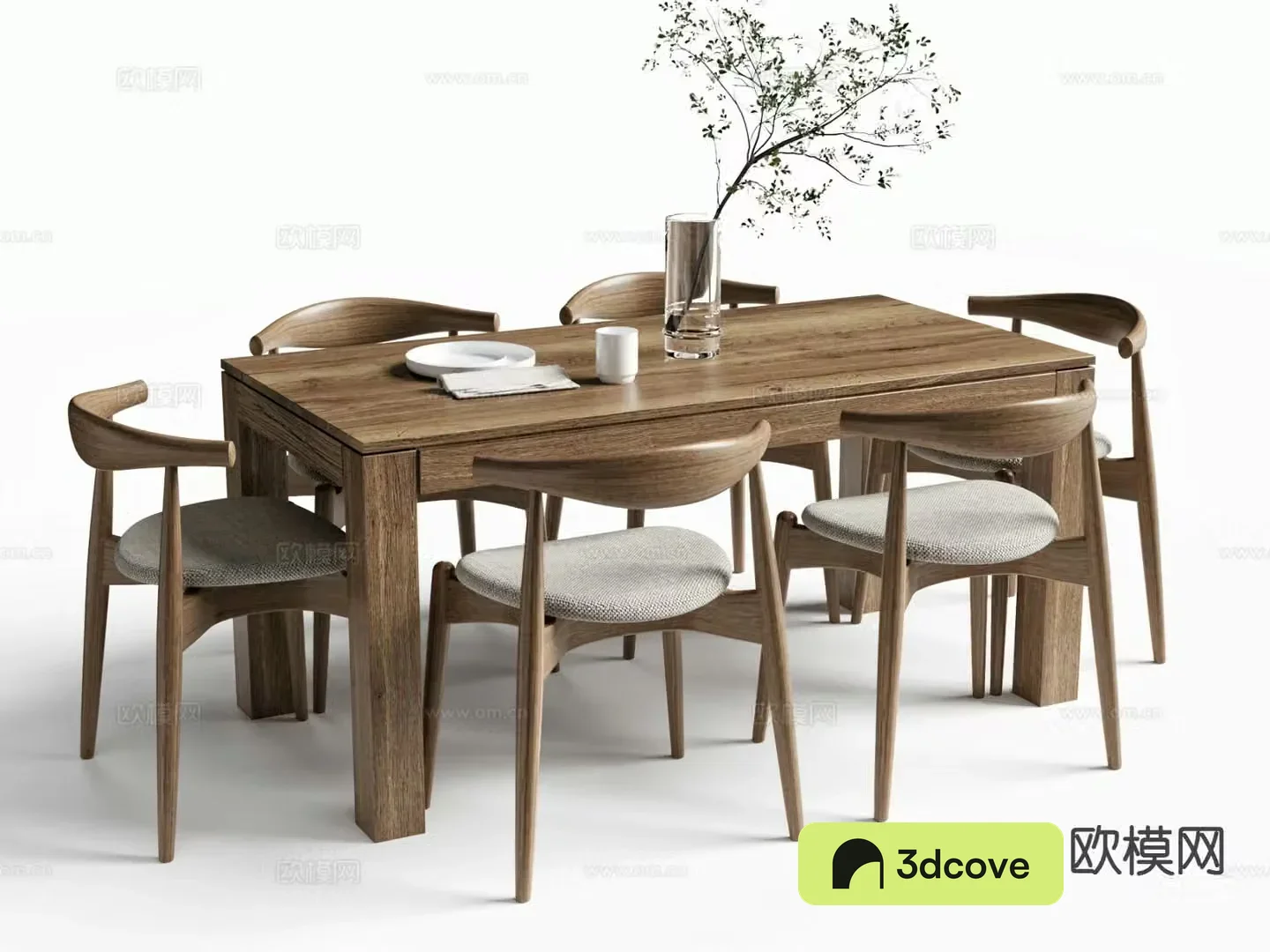 log style dining table and chairs