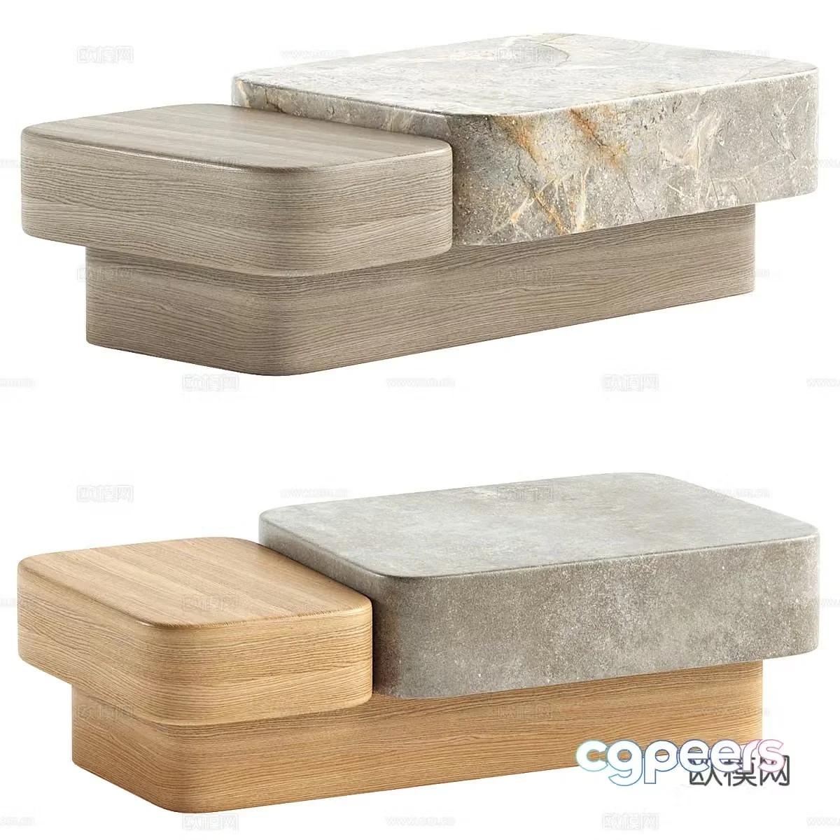 Arcadia rectangular cocktail table 3d model