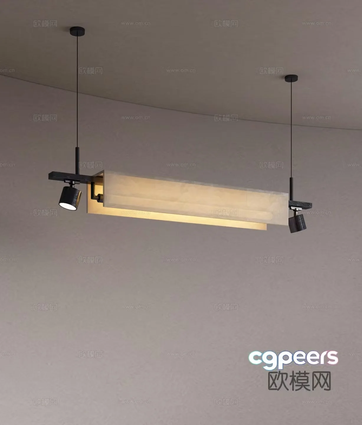 Modern retro chandeliers Restaurant chandeliers Translucent stone chandeliers 3d model