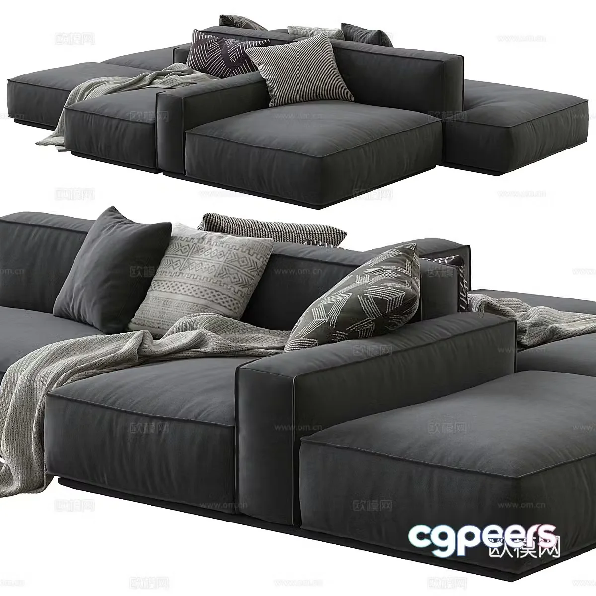Modern Italian modular combination sofa 3D model