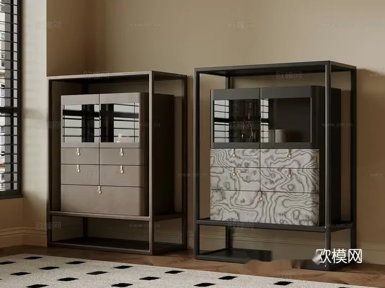 Modern Dresser Set 3D Model – 14931 – VRAY Render