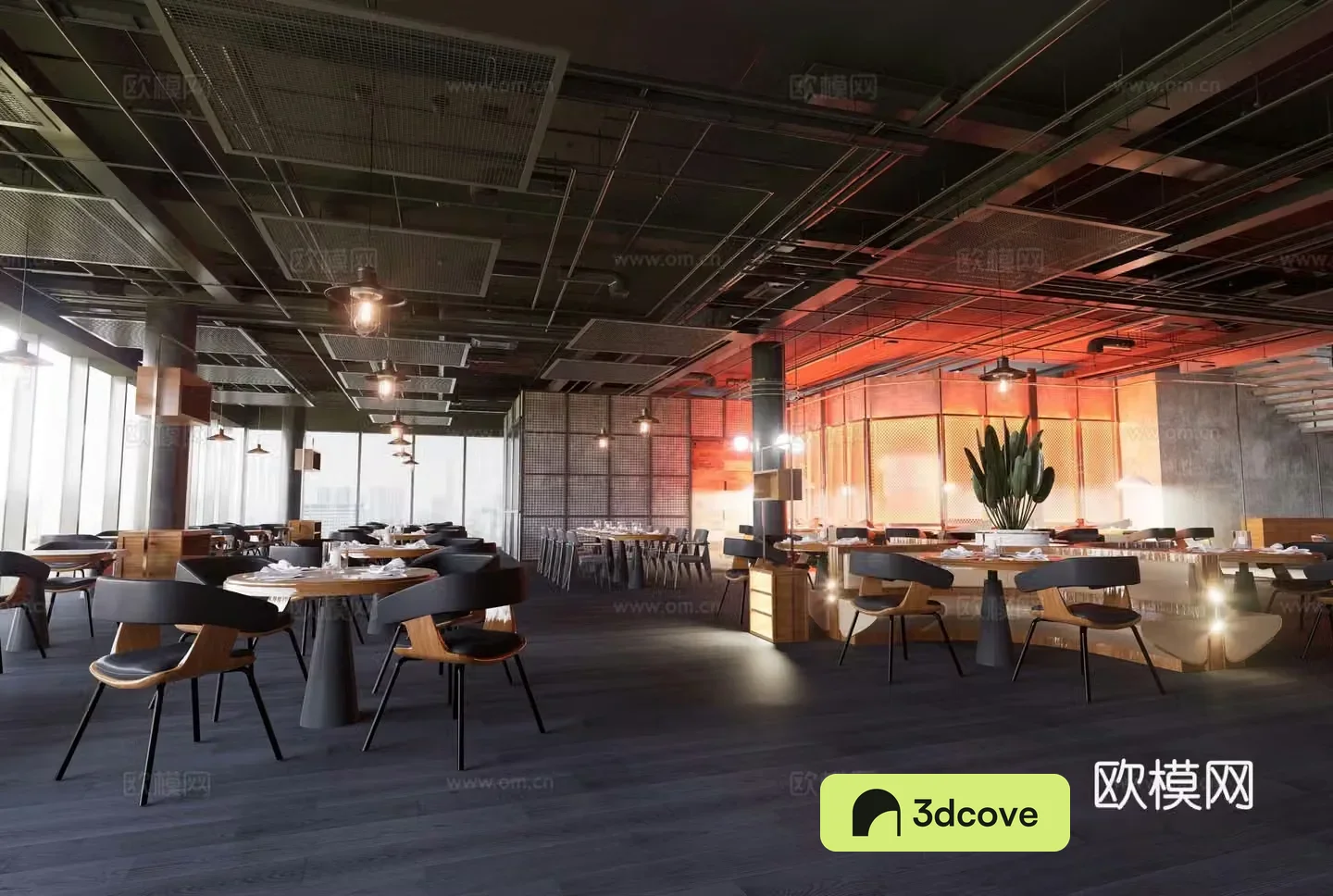 Industrial style cafe