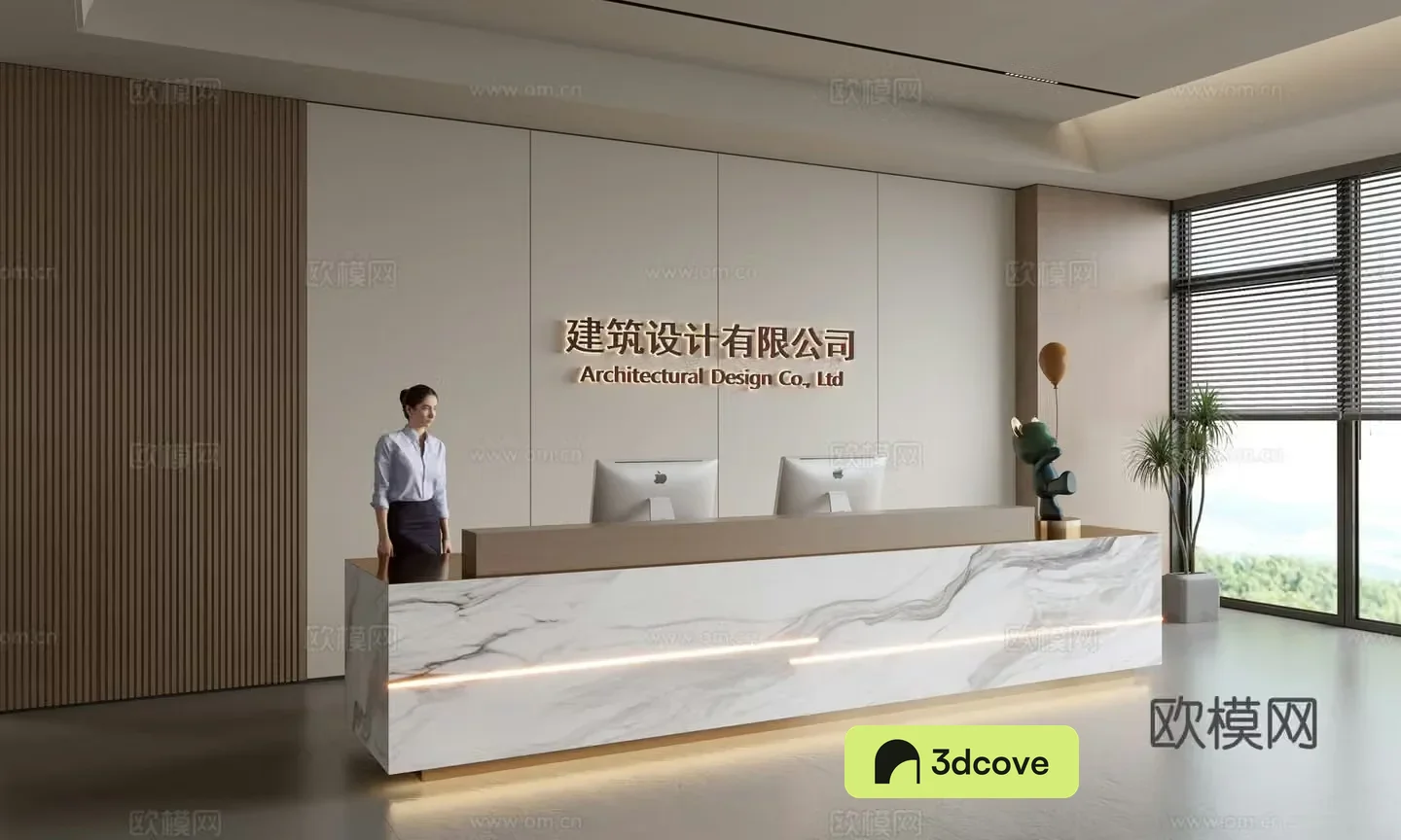 Modern company front desk reception area bar reception desk service desk company front desk background