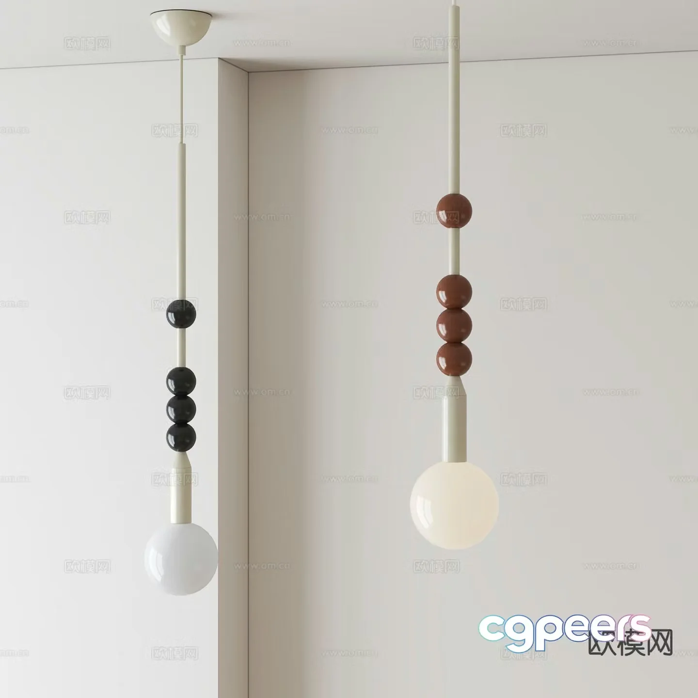 Creamy Spherical Pendant 3D Model