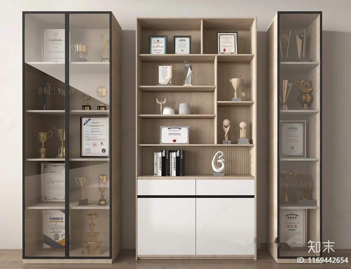 Wooden Trophy Display Case 3D Model – 10079 – VRAY Render