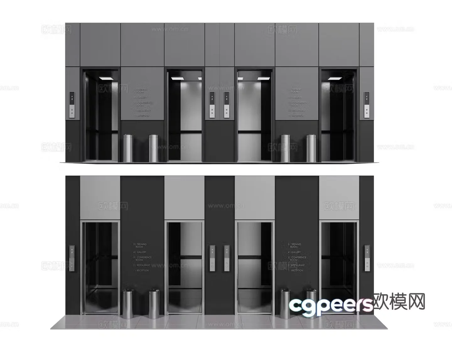 Modern elevator indoor elevator shopping mall elevator 3d model