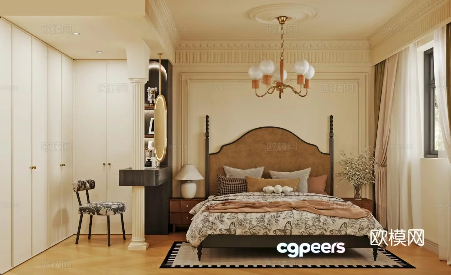 French bedroom 3d model