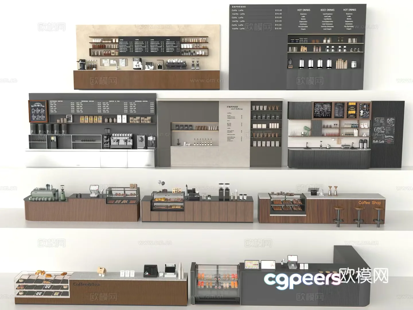 Coffee Shop Interior Design 3D Model – 6814 – VRAY Render