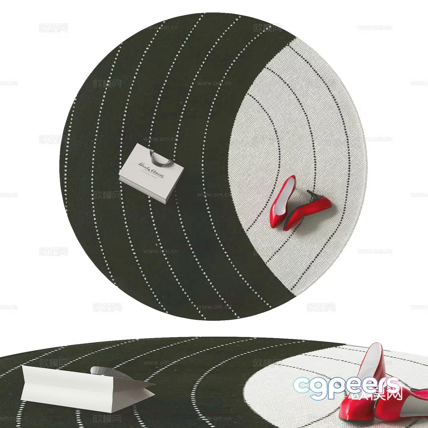 Modern round carpet 3d model