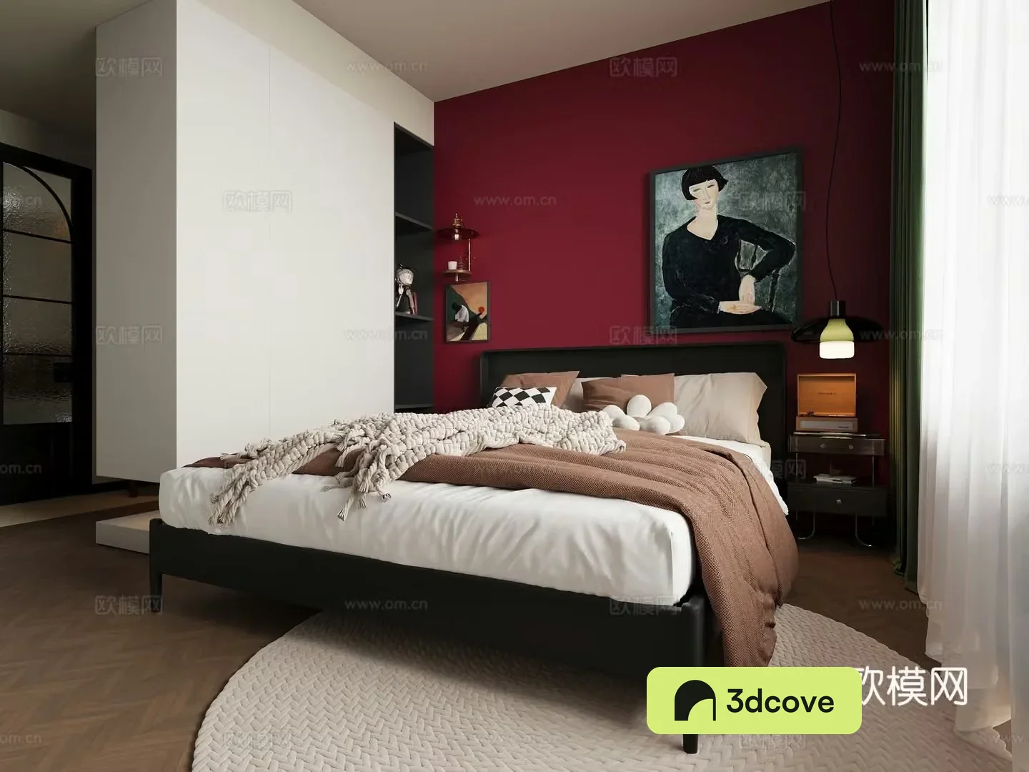 Middle-aged bedroom 3d model