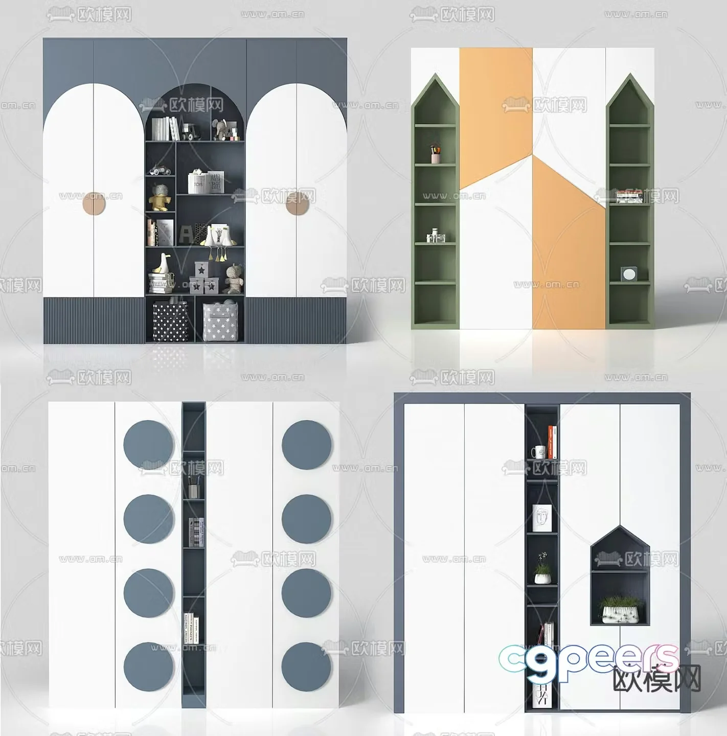 Modern children’s wardrobe decorative cabinet 3d model